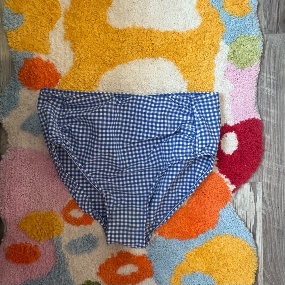 Vintage 1990s Talbots blue and white high waisted swim bottoms